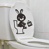 1pcs Cartoon Stickers Bathroom Beautification Wall Stickers Self-Adhesive Toilet Decorative Toilet Stickers. miniinthebox - thumbnail