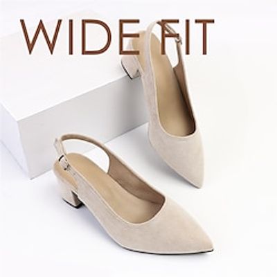 Women's Heels Pumps Slip-Ons Plus Size Height Increasing Shoes Daily Buckle Chunky Heel Pointed Toe Casual Minimalism PU Almond Lightinthebox