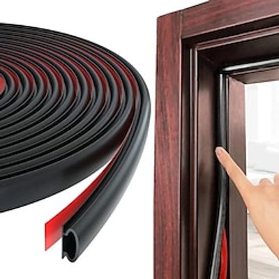 1pc Silicone Rubber Sealing Strip, Door Sealing Strip, Professional Door And Window Self-adhesive Window Sealing Strip, Self-adhesive Backing Door Weather Strip, Rubber Collision Strip Lightinthebox