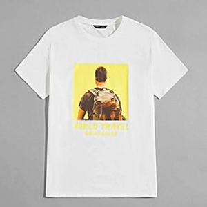 Men's Tee T shirt Hot Stamping Graphic Prints Human Print Short Sleeve Casual Tops 100% Cotton Basic Designer Big and Tall White miniinthebox
