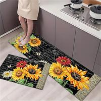 Sunflowers Vintage Area Rug Kitchen Mat Non-Slip Oil Proof Floor Mat Livingroom Rug Indoor Outdoor Mat Bedroom Decor Bathroom Mat Entrance Rug Door Mat Lightinthebox