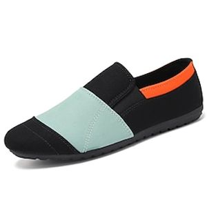 Men's Loafers  Slip-Ons Comfort Loafers Comfort Shoes Casual Daily Canvas Black Blue Color Block Fall Spring Lightinthebox