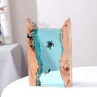 Home accessories bedroom office desktop soft light creative ocean art ornament gift solid wood resin night light Lightinthebox - thumbnail