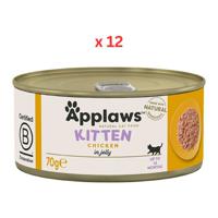 Applaws Kitten Chicken Wet Food Tin 70G (Pack Of 12)