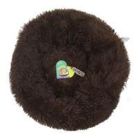 Nutrapet Grizzly Velor Plush Round Pet Bed Dark Brown Small - 50 x 15 cm - thumbnail