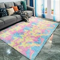 Long Hair Tie Dyed Gradient Carpet Plush Bedside Bedroom Blanket European Style Home Living Room Floor Mat miniinthebox - thumbnail