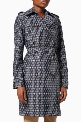 Trench Coat in Diamond Logo Jacquard Trench Coat in Diamond Logo Jacquard