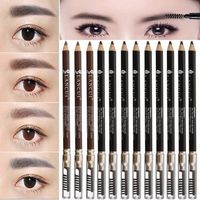 12Pcs/Kit Eyebrow Pencil Pen With Brush Sharpener Makeup Cosmetic Black Brown