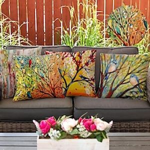 Outdoor Waterproof Pillow Cover Abstract Floral for Patio Garden Sofa Couch Livingroom 1pc Lightinthebox