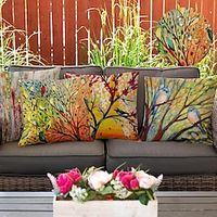 Outdoor Waterproof Pillow Cover Abstract Floral for Patio Garden Sofa Couch Livingroom 1pc Lightinthebox - thumbnail