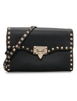 Small Rockstud Grainy Crossbody Bag - Black - thumbnail