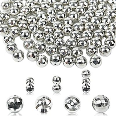 30pcs Silver Faceted Round Beads Disco Ball Beads Acrylic Ccb Beads Diy Handmade Ear Jewelry Mobile Phone Chain Accessories Material miniinthebox 30pcs Silver Faceted Round Beads Disco Ball Beads Acrylic Ccb Beads Diy Handmade Ear Jewelry Mobile Phone Chain Accessories Material miniinthebox