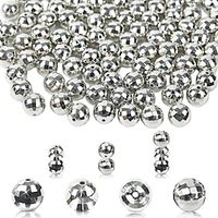 30pcs Silver Faceted Round Beads Disco Ball Beads Acrylic Ccb Beads Diy Handmade Ear Jewelry Mobile Phone Chain Accessories Material miniinthebox - thumbnail