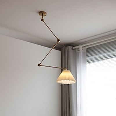 Industrial Pendant Light Fixture, Swing Arm Hanging Light, Adjustable Dome Ceiling Pendant Light for Dining Room Living Room in Gold Lightinthebox