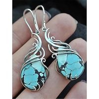 Women's Emerald Earrings Archaistic Outdoor Geometry Earrings Inlaid Gemstone Earrings Lightinthebox