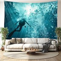 Diving Ocean Hanging Tapestry Wall Art Large Tapestry Mural Decor Photograph Backdrop Blanket Curtain Home Bedroom Living Room Decoration Lightinthebox