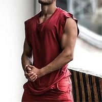 Men's Tank Top Vest Top Undershirt Sleeveless Shirt Plain Crew Neck Athleisure Going out Sleeveless Clothing Apparel Fashion Designer Muscle Lightinthebox - thumbnail