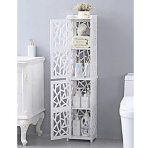 PVC Furniture Bathroom Shelf Geometric Pattern Layered Structure Up and Down Double Doors 2828120cm Lightinthebox
