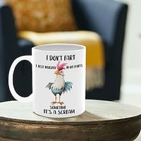 1pc Funny Chicken Coffee Mug I Don't Fart. I Just Whisper In My Pants. Sometimes It Screams Mugs Funny Gifts For Man Women Holiday Gift Party Gift Birthday Gift Lightinthebox