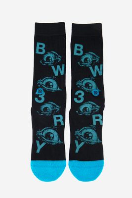 Mens Stalker Everyday Light Cushion Sock Black/Teal Mens Stalker Everyday Light Cushion Sock Black/Teal