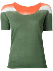 Roberto Collina tri-tone shortsleeved knit T-shirt - Green