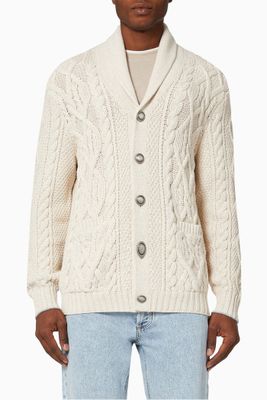 Long Sleeve Cardigan in Cable Knit Long Sleeve Cardigan in Cable Knit