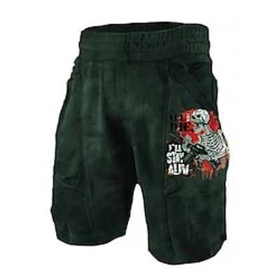 Men's Designer Classic Style Active Shorts 3D Print Pocket Elastic Waist Short Pants Sports Outdoor Casual Micro-elastic Graphic Prints Skull Comfort Breathable Mid Waist Army Green S M L XL XXL miniinthebox Men's Designer Classic Style Active Shorts 3D Print Pocket Elastic Waist Short Pants Sports Outdoor Casual Micro-elastic Graphic Prints Skull Comfort Breathable Mid Waist Army Green S M L XL XXL miniinthebox
