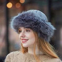 Mongolian Yurt Style Suede Faux Fox Fur Hat Fur Straw Hat Men's And Women's Plush Thickened Warm Hat Lightinthebox - thumbnail