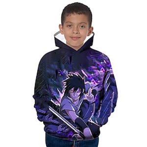Kids Boys Hoodie Pullover Graphic Long Sleeve Pocket Children Top Outdoor Hoodie Active Cool Purple Winter 7-13 Years  Fall  Spring Lightinthebox
