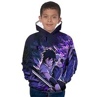 Kids Boys Hoodie Pullover Graphic Long Sleeve Pocket Children Top Outdoor Hoodie Active Cool Purple Winter 7-13 Years  Fall  Spring Lightinthebox - thumbnail