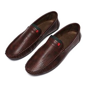 Men's Loafers  Slip-Ons Comfort Loafers Comfort Shoes Crib Shoes Casual Daily Leather PU Black Khaki Brown Fall Spring Lightinthebox