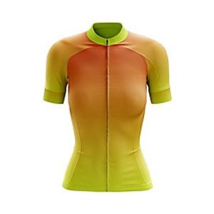 21Grams Women's Short Sleeve Cycling Jersey Summer Spandex Polyester Yellow Gradient Bike Jersey Top Mountain Bike MTB Road Bike Cycling Quick Dry Moisture Wicking Breathable Sports Clothing Apparel Lightinthebox