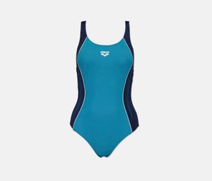 Womens Sprint High One Piece Swimwear  Navy/Turq/White