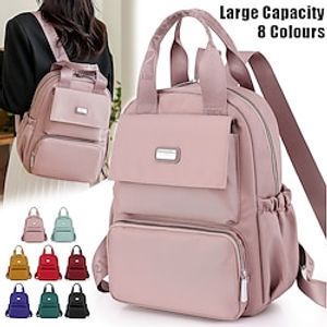 Women's Backpack Sports Bags Oxford Cloth Outdoor Daily Holiday Zipper Large Capacity Waterproof Lightweight Solid Color Dark Green Lightinthebox