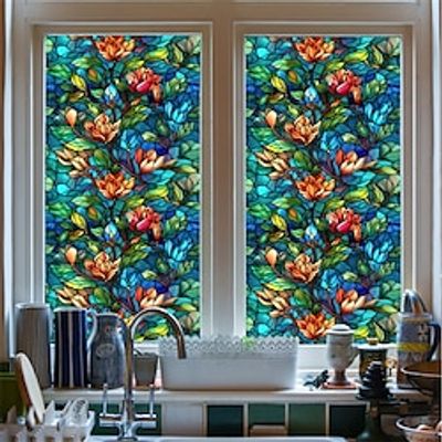 Colorful Window Stickers Stained Glass Electrostatic Removable Window Privacy Stained Decorative Film for Home Office miniinthebox Colorful Window Stickers Stained Glass Electrostatic Removable Window Privacy Stained Decorative Film for Home Office miniinthebox