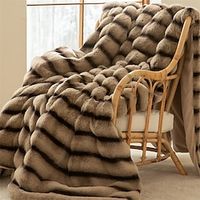 Faux Fur Throw Blanket Rabbit Plush Blanket, Winter Thickened Cover Blanket, Sofa Blanket, Small Blanket, Afternoon Nap, Office Bed Sheet, Plush Blanket Lightinthebox - thumbnail