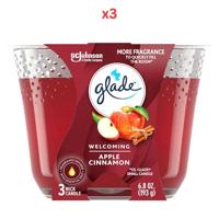 Glade Welcoming Apple Cinnamon Candle 193G X 3 Pack Of 3