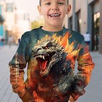 Boys 3D Dinosaur Sweatshirt Pullover Long Sleeve 3D Print Spring Fall Fashion Streetwear Cool Polyester Kids 3-12 Years Crew Neck Outdoor Casual Daily Regular Fit Lightinthebox - thumbnail