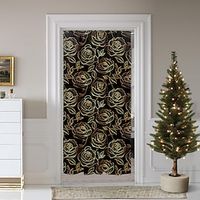 Flowers Door Cover, 1 Panel Door Curtain Home Xmas Decor for Living Room, Kitchen, Outdoor, Balcony Lightinthebox - thumbnail