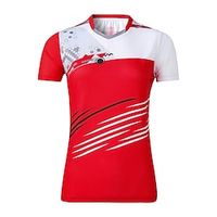 Women's Tennis Shirt Athletic Shirt Breathable Quick Dry Moisture Wicking Short Sleeve T Shirt Regular Fit V Neck Printed Summer Gym Workout Tennis Badminton  Micro-elastic  Lightweight Lightinthebox - thumbnail