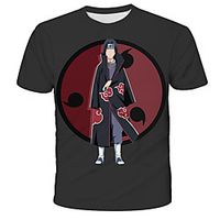 Inspired by Naruto Uchiha Sasuke Anime Cartoon 100% Polyester 3D Harajuku Graphic Kawaii T-shirt For Women's / Men's miniinthebox - thumbnail