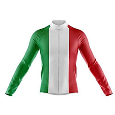 21Grams Mexico National Flag Men's Long Sleeve Cycling Jersey - Red / White Bike Jersey Top Thermal Warm UV Resistant Anatomic Design Sports Winter Summer Fleece 100% Polyester Mountain Bike MTB Road miniinthebox