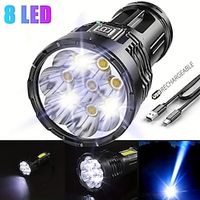 USB Rechargeable 30W LED Torch Light 4500LM Brightness for Camping Hiking and Emergencies Handheld Flashlight Lightinthebox - thumbnail