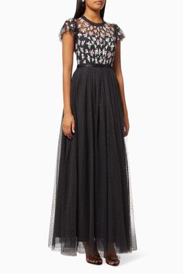 Lovell Ditsy Gown with Embroidered Bodice in Kisses Tulle Lovell Ditsy Gown with Embroidered Bodice in Kisses Tulle