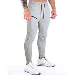 Men's Sweatpants Joggers Running Pants Home Bottoms Drawstring Zipper Pocket Winter Fitness Gym Workout Running Workout Jogging Quick Dry Lightweight Breathable Normal Sport Solid Colored Grey Black Lightinthebox