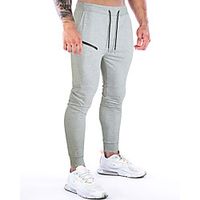 Men's Sweatpants Joggers Running Pants Home Bottoms Drawstring Zipper Pocket Winter Fitness Gym Workout Running Workout Jogging Quick Dry Lightweight Breathable Normal Sport Solid Colored Grey Black Lightinthebox - thumbnail