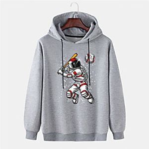 Men's Pullover Hoodie Sweatshirt Graphic Prints Astronaut 3D Hooded Sports  Outdoor Daily Sports Hot Stamping Basic Casual Hoodies Sweatshirts  Long Sleeve Yellow Gray Black miniinthebox