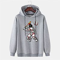 Men's Pullover Hoodie Sweatshirt Graphic Prints Astronaut 3D Hooded Sports  Outdoor Daily Sports Hot Stamping Basic Casual Hoodies Sweatshirts  Long Sleeve Yellow Gray Black miniinthebox - thumbnail