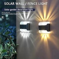 Solar Up and Down Wall Lights Outdoor Waterproof LED Step Light Solar Fence Lights for Outdoor Yard Garden Lawn Patio Courtyard Fences Driveway Pathway Decoration 1pc miniinthebox - thumbnail