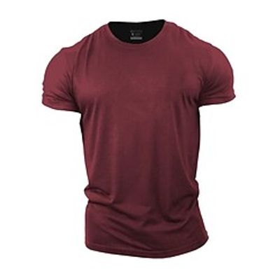 Men's T shirt Tee Solid Color Crew Neck Green Yellow Wine Khaki Royal Blue Outdoor Street Short Sleeve Clothing Apparel Fashion Breathable Comfortable Big and Tall  Summer  Spring  Summer Lightinthebox